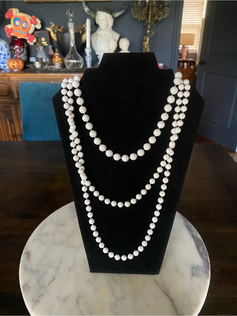 Classic White Beaded Layered Necklace - Women Jewelry
